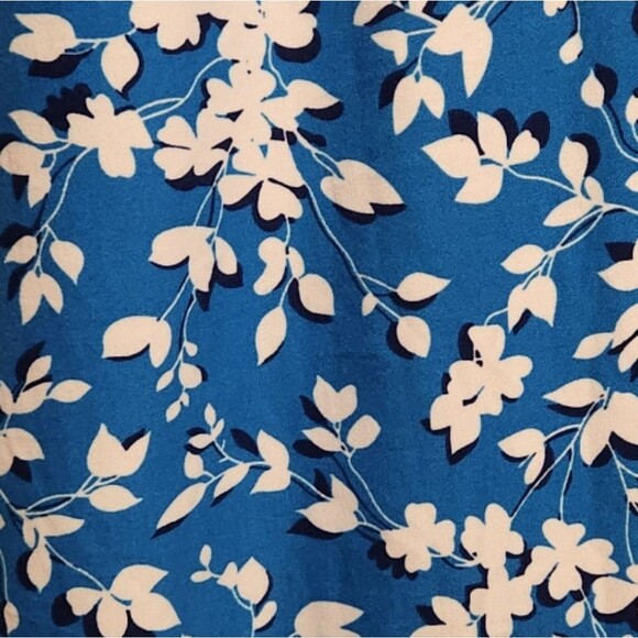 Draper James Nightgown Pajamas Ruffle Nightie Blue Floral White Dress Short S M - Picture 9 of 13